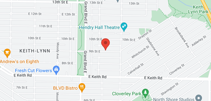 map of 732 E 9TH STREET